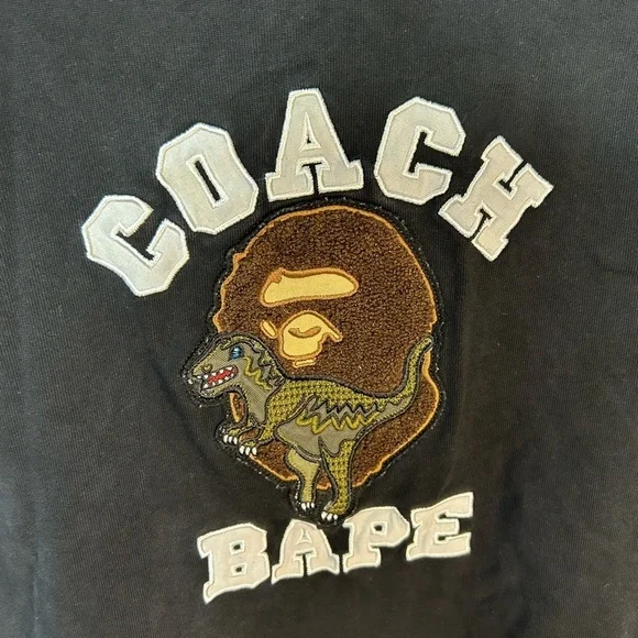COACH Bape x coach crewneck sweatshirt. Black. Size Large. New condition. - Picture 4 of 11
